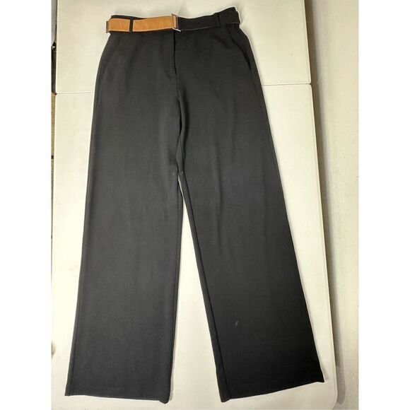 Comma, Black Straight Leg Viscose Blend Women’s Pants Trousers Belted Size 8 EUC - Picture 5 of 16